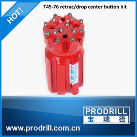 China T45 76mm 14 buttons threaded button bit supplier