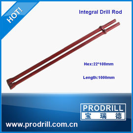 China Rock drilling tools body length 400-8000mm Integral Drill steel with Carbide Chisel Bit supplier