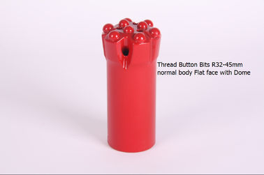 China Thread Button Bits R32-45mm normal body Flat face with Dome supplier
