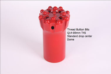 China Thread Button Bits Q14-89mm T45 Standard drop center Dome supplier