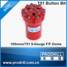 China Thread button bits T51-105mm, regular skirt,F/F, Dome supplier