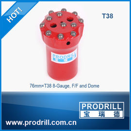 China Thread Button Bits T38 76mm 8-Gauge F/F and Dome for Mining &amp; Quarrying supplier