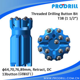 China T38-64, 70, 76, 89mm Thread button bit，retrac, DC, 13buttons supplier