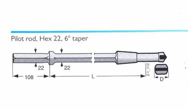 China Good quality long service life chisel type hexagonal shank 22*108 mm pilot rod for reaming supplier