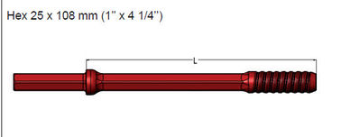 Long life service and durable  Hex 22*108 R22, R25, R28, R32  threaded shank rod for stone working supplier